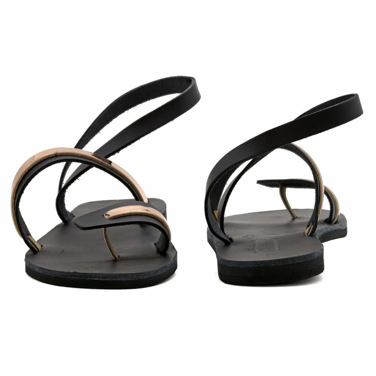 Emmanuela - handcrafted for you® Slingback-Sandalen mit Zehenring "Tinos" aus Roségold leder