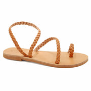 Emmanuela - handcrafted for you® Slingzehenring Geflochtene Sandalen "Chios" aus Beige leder