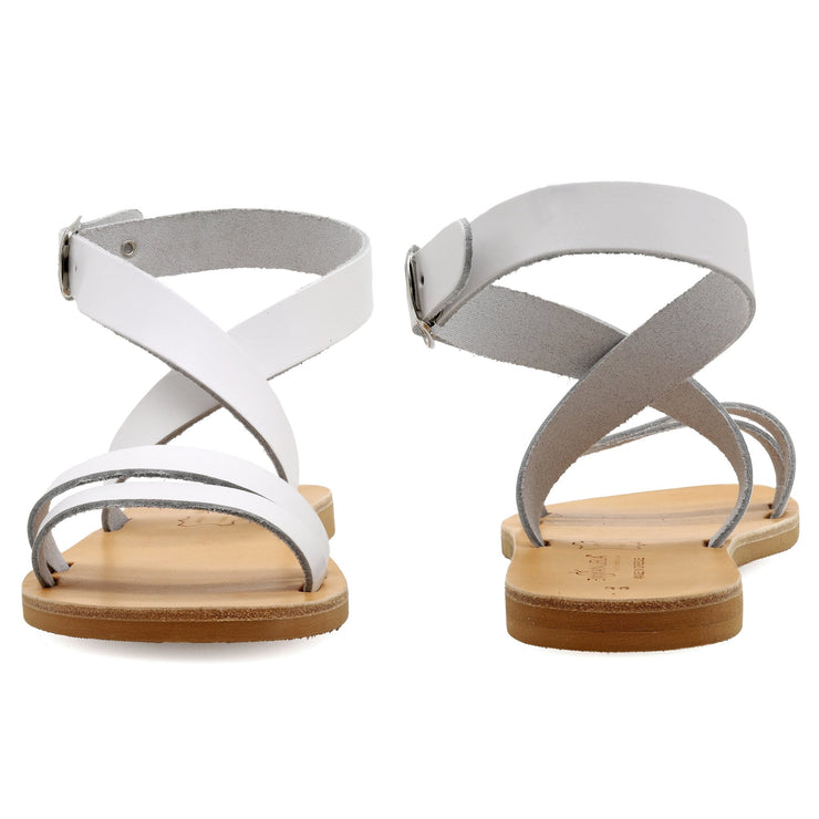 Emmanuela - handcrafted for you® Gladiator-Sandalen mit Knöchelbündchen "Cassandra" aus Silber leder