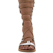 Emmanuela - handcrafted for you® Kalbshohe Gladiator-Sandalen "Anastasia" aus Roségold leder