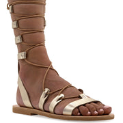 Emmanuela - handcrafted for you® Kalbshohe Gladiator-Sandalen "Anastasia" aus Roségold leder