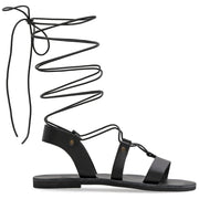 Emmanuela - handcrafted for you® Kniehohe Gladiator-Sandalen zum Schnüren "Nyx" aus Silber leder