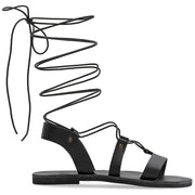 Emmanuela - handcrafted for you® Kniehohe Gladiator-Sandalen zum Schnüren "Nyx" aus Schwarze leder