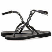 Emmanuela - handcrafted for you® Gladiator-Sandalen mit Knöchelriemen "Anaxilea" aus Schwarze leder