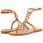 Emmanuela - handcrafted for you® Gladiator Sandalen mit Knöchelriemen "Anaxilea" aus Beige leder