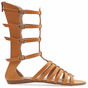 Emmanuela - handcrafted for you® Kalbshohe Gladiator Stiefelsandalen mit Reißverschlüssen "Briseis" aus Türkis leder