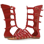 Emmanuela - handcrafted for you® Kalbshohe Gladiator Stiefelsandalen mit Reißverschlüssen "Briseis" aus Türkis leder