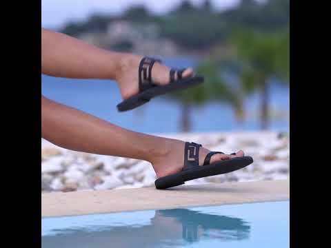 Sandalias de dedo del pie con meandros "Spetses"