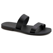 Greek Leather Black Strappy Toe Ring Sandals for Men "Theseus" - EMMANUELA handcrafted for you®