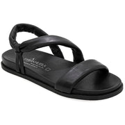 Greek Leather Black Rip-tape fastening Sandals with Arch Support "Kalymnos" - EMMANUELA handcrafted for you®