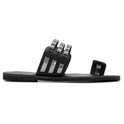 Greek Leather Silver Slide on Toe Ring Sandals "Hydra" - EMMANUELA handcrafted for you®