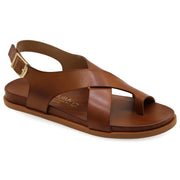 Greek Leather Brown Buckle Strap Sandals with Arch Support "Hera" - EMMANUELA handcrafted for you®