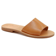 Greek Leather Beige Simple Slide on Sandals "Icaria" - EMMANUELA handcrafted for you®