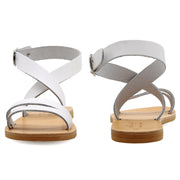 Greek Leather Silver Ankle Cuff Gladiator Sandals "Cassandra" - EMMANUELA handcrafted for you®