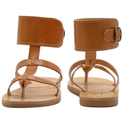 Greek Leather Beige Ankle Cuff Gladiator Sandals "Nemesis" - EMMANUELA handcrafted for you®