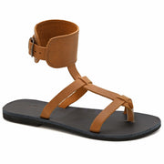 Greek Leather Brown Ankle Cuff Gladiator Sandals "Nemesis" - EMMANUELA handcrafted for you®