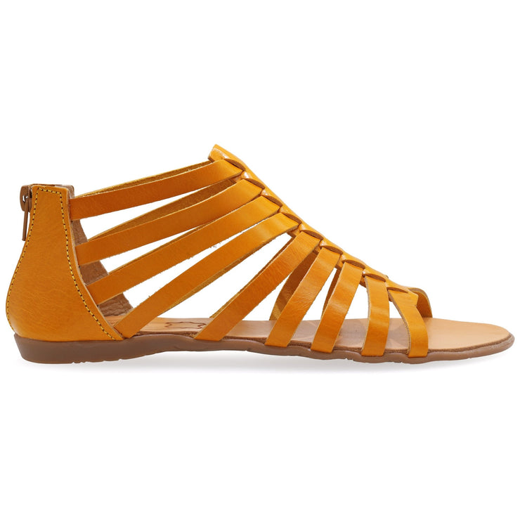 Greek Leather Coral Ankle High Gladiator Sandals with zippers "Circe" - EMMANUELA handcrafted for you®