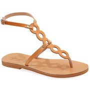Greek Leather Beige Ankle Strap Gladiator Sandals "Anaxilea" - EMMANUELA handcrafted for you®
