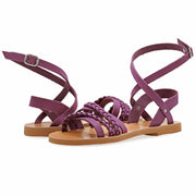 Greek Leather Purple Ankle Strap Sandals "Hypatia" - EMMANUELA handcrafted for you®