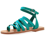 Greek Leather Brown Ankle Strap Toe Ring Sandals "Artemis" - EMMANUELA handcrafted for you®