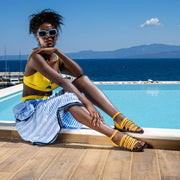 Greek Leather Turquoise Ankle Strap Toe Ring Sandals "Artemis" - EMMANUELA handcrafted for you®
