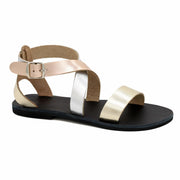 Greek Leather Multicolor Buckle Strap Gladiator Sandals "Echo" - EMMANUELA handcrafted for you®