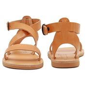 Greek Leather Beige Buckle Strap Gladiator Sandals "Echo" - EMMANUELA handcrafted for you®