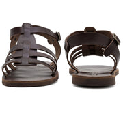 Greek Leather Black Buckle Strap Gladiator Sandals for Men "Dionysius" - EMMANUELA handcrafted for you®