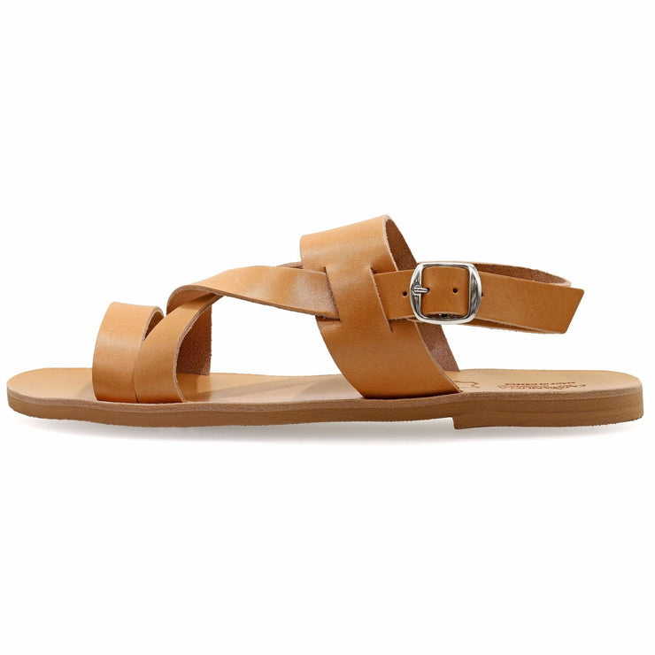 Greek Leather Beige Buckle Strap Gladiator Sandals for Men "Leander" - EMMANUELA handcrafted for you®