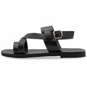 Greek Leather Black Buckle Strap Gladiator Sandals for Men "Leander" - EMMANUELA handcrafted for you®