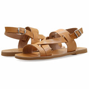 Greek Leather Beige Buckle Strap Gladiator Sandals for Men "Leander" - EMMANUELA handcrafted for you®