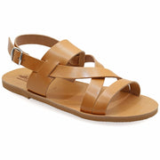 Greek Leather Beige Buckle Strap Gladiator Sandals for Men "Leander" - EMMANUELA handcrafted for you®