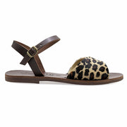 Greek Leather Leopard Buckle Strap Leopard Sandals "Rhea" - EMMANUELA handcrafted for you®