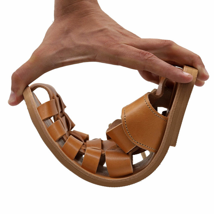 Greek Leather Beige Buckle Strap Sandals for Men "Eros" - EMMANUELA handcrafted for you®