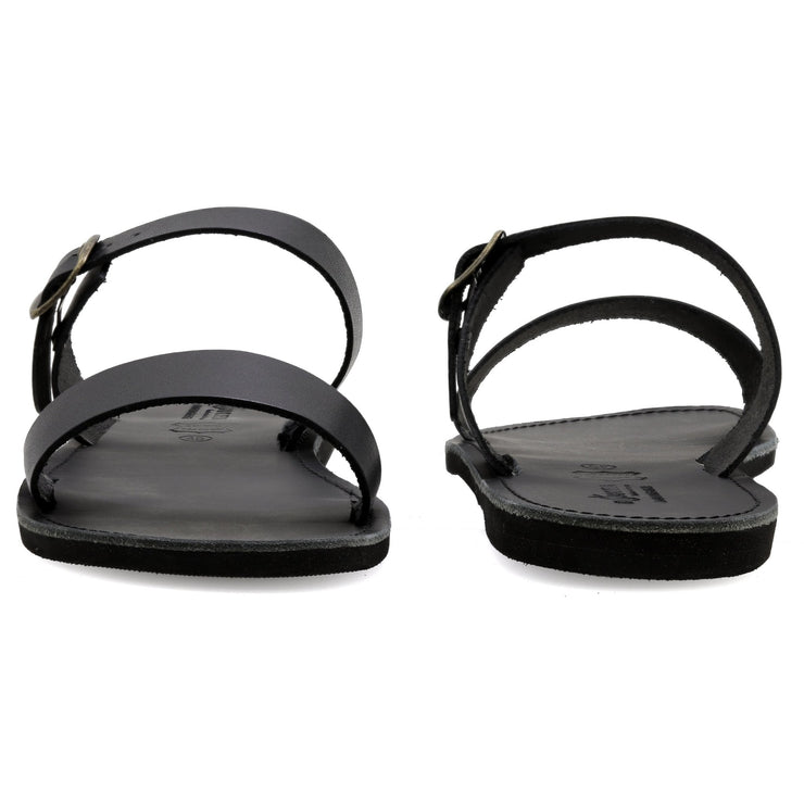 Greek Leather Black Buckle Strap Sandals for Men "Eros" - EMMANUELA handcrafted for you®