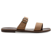 Greek Leather Suede Brown Buckle Strap Sandals for Men "Eros" - EMMANUELA handcrafted for you®