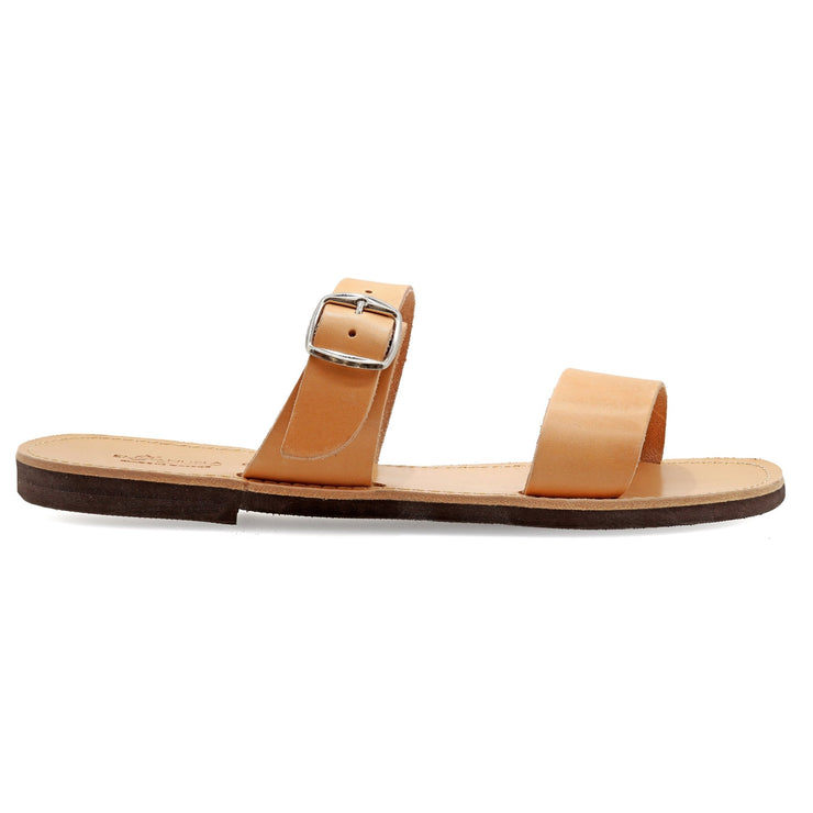 Greek Leather Beige Buckle Strap Sandals for Men "Eros" - EMMANUELA handcrafted for you®