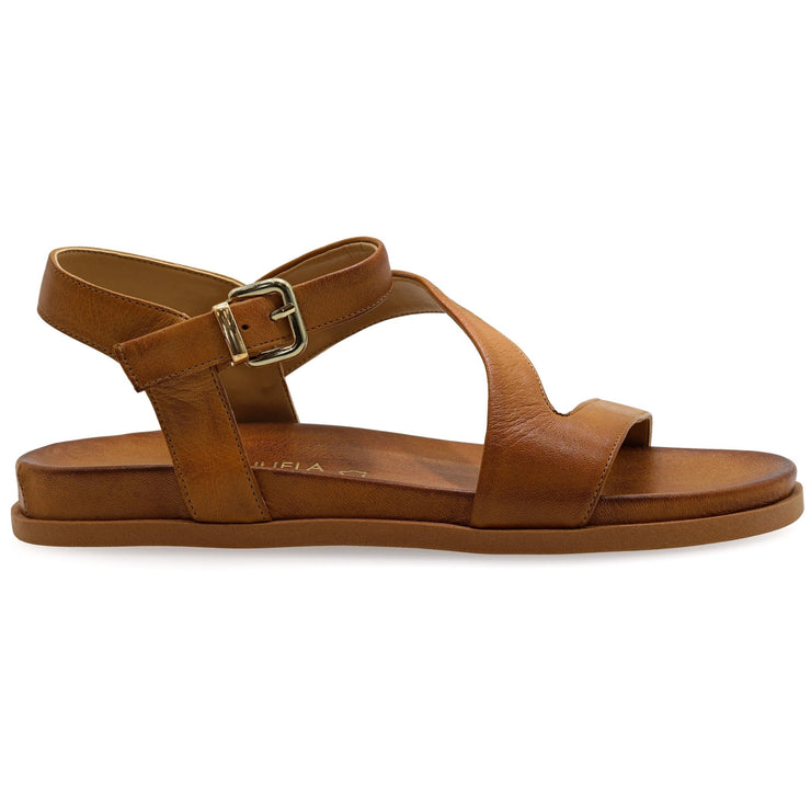 Greek Leather Brown Buckle Strap Sandals with Arch Support "Daphne" - EMMANUELA handcrafted for you®