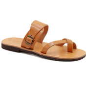 Greek Leather Beige Buckle Strap Split Toe Sandals for Men "Hercules" - EMMANUELA handcrafted for you®