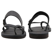 Greek Leather Black Buckle Strap Split Toe Sandals for Men "Hercules" - EMMANUELA handcrafted for you®