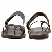 Greek Leather Brown Buckle Strap Split Toe Sandals for Men "Hercules" - EMMANUELA handcrafted for you®