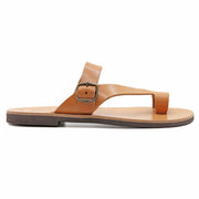 Greek Leather Beige Buckle Strap Toe Ring Sandals for Men "Poseidon" - EMMANUELA handcrafted for you®