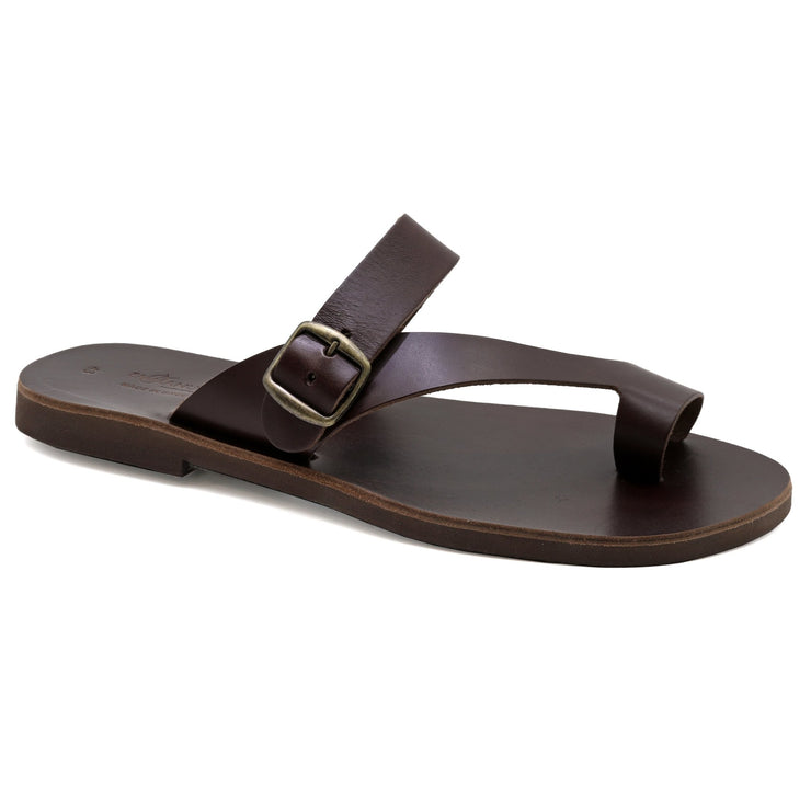 Hitz Men's Tan Leather Toe Ring Sandals with Buckle Closure – Hitz Shoes  Online