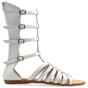 Greek Leather Turquoise Calf High Gladiator Boot Sandals with zippers "Briseis" - EMMANUELA handcrafted for you®