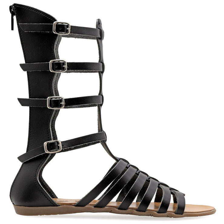 Greek Leather Beige Calf High Gladiator Boot Sandals with zippers "Briseis" - EMMANUELA handcrafted for you®