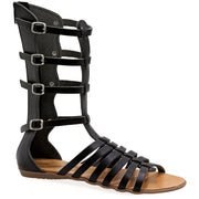 Greek Leather Black Calf High Gladiator Boot Sandals with zippers "Briseis" - EMMANUELA handcrafted for you®
