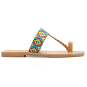 Greek Leather Colorful Toe Ring Sandals "Danae" - EMMANUELA handcrafted for you®
