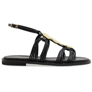 Greek Leather Black Cushioned Insole Ankle Strap Sandals "Chryseis" - EMMANUELA handcrafted for you®
