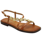 Greek Leather Brown Cushioned Insole Buckle Strap Sandals "Ophelia" - EMMANUELA handcrafted for you®