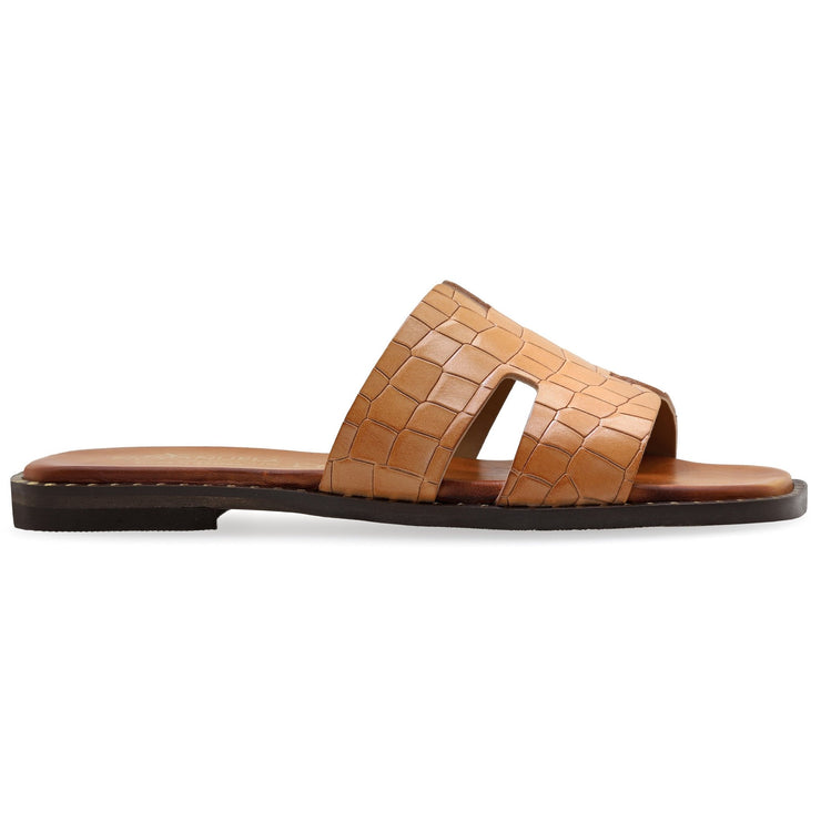 Greek Leather Beige Cushioned Insole H-Band Sandals "Apollonia" - EMMANUELA handcrafted for you®
